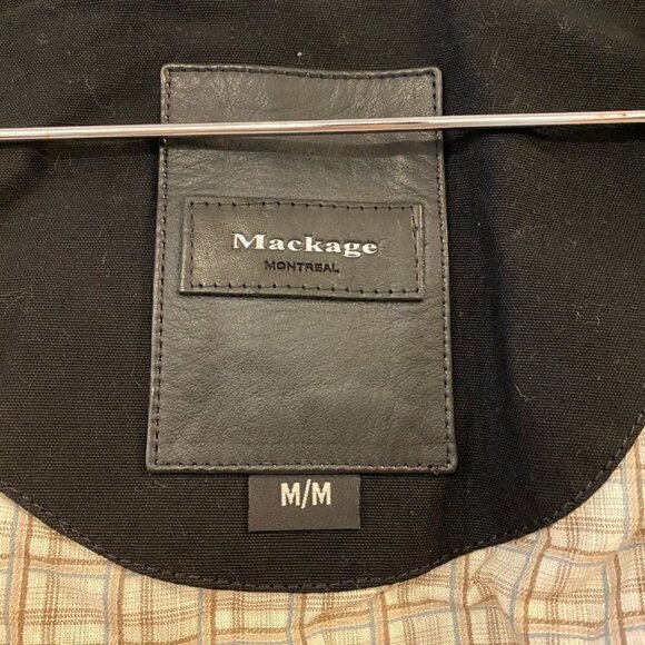 NEW Mackage Women's Bomber Jacket Coat Black Zip Up Flap Pockets Leather Medium - Picture 9 of 10